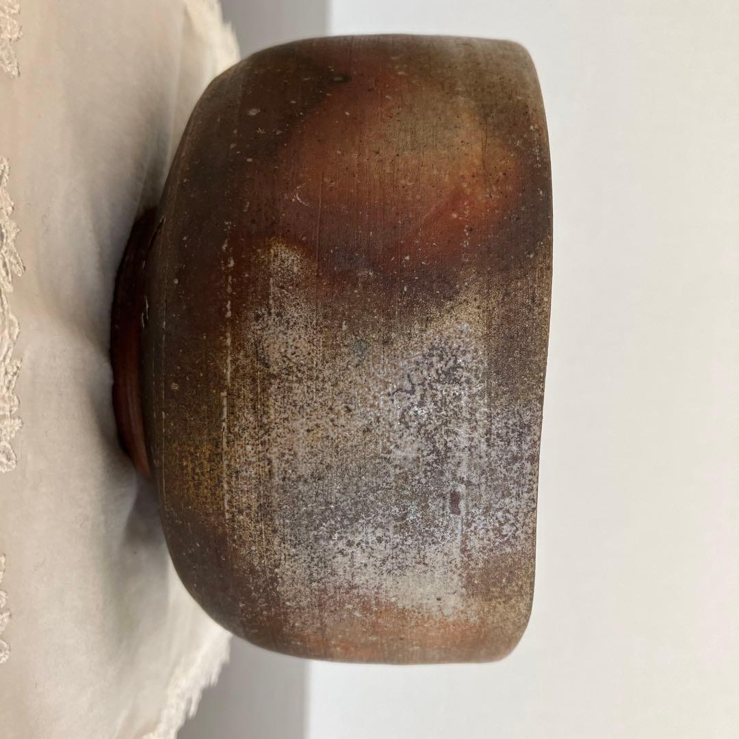 柴岡守作　備前焼　茶碗　共箱　略歴付　茶道具