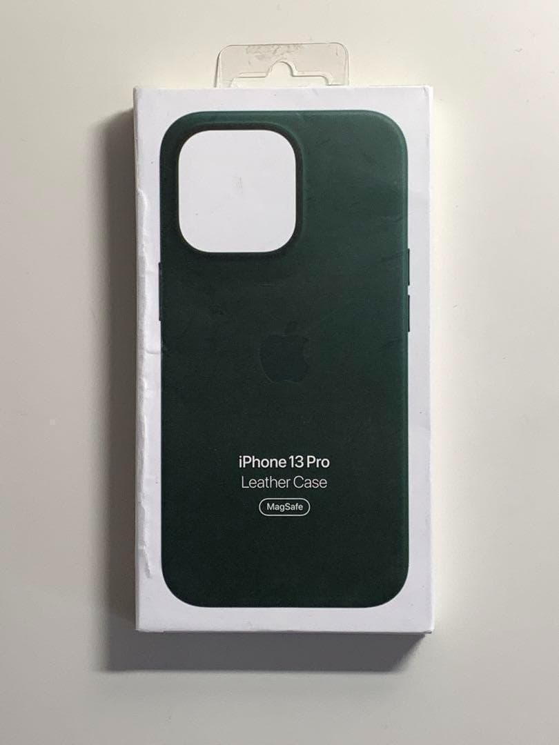 新品】純正 iPhone 13 Pro レザーケース・セコイアグリーン①
