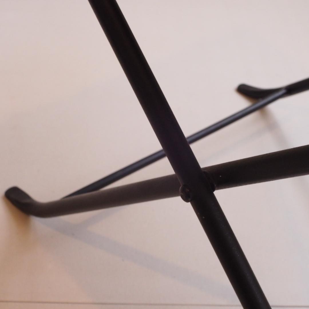 レザー折りたたみアイアンスツール 本革 山羊革