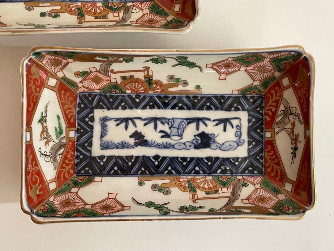 骨董 アンティーク 古伊万里 色絵 鮎皿 長方皿 2枚 - メルカリ