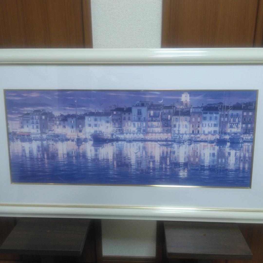 笹倉鉄平　サントロペ　中古　大判　高級額装アートポスター