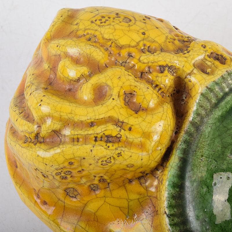 茶道具 永楽善五郎造 黄交趾 獅子形香合 共箱 M R9339