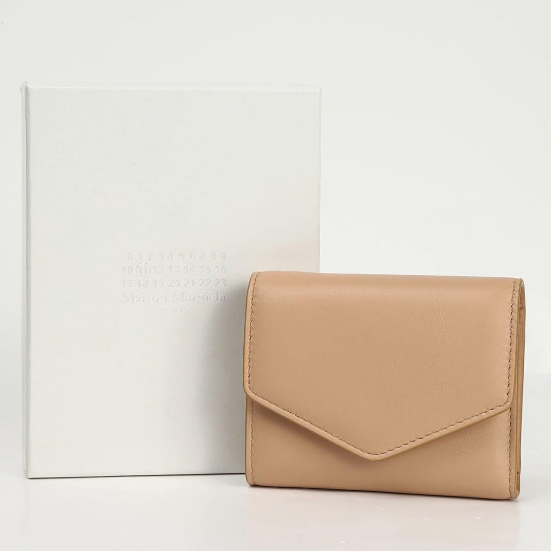 メゾンマルジェラ 三つ折財布 ベージュ