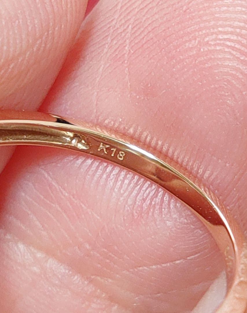 新入荷 未使用品 k18PG 天然ダイヤモンド 0.10ct リング