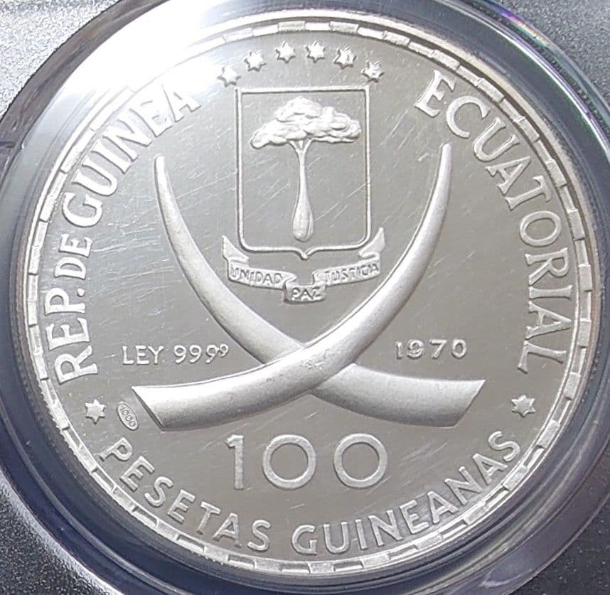 1970年 赤道ギニア銀貨 100ペセタ ゴヤ銀貨 PCGS PR62 DCAM - メルカリ