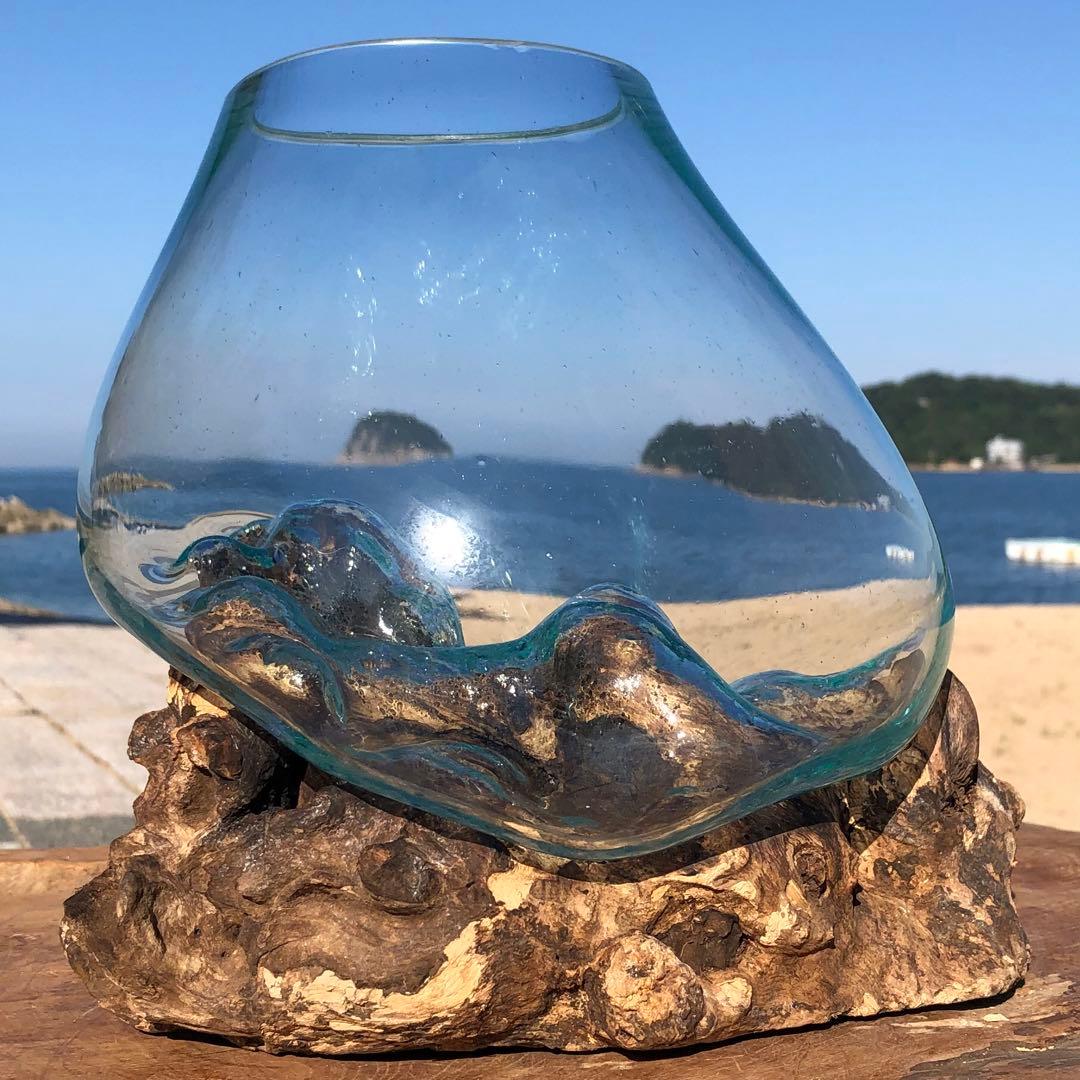 流木ガラス オブジェ特大A 花瓶 金魚鉢 ガーデニング テラリウム 観賞