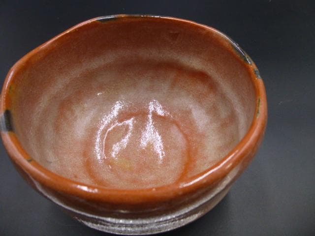 楽吉左衛門 十一代 慶入 赤茶碗／共箱／銘「月老」／表