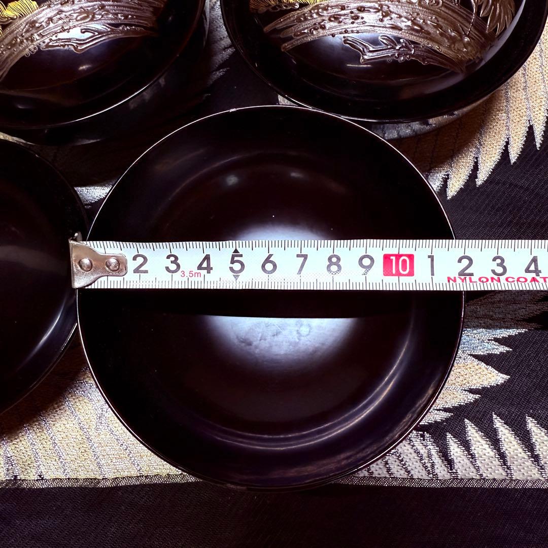 漆器 輪島塗 沈金 螺鈿 松鶴文 木製 蓋付椀 お煮物椀 吸物椀