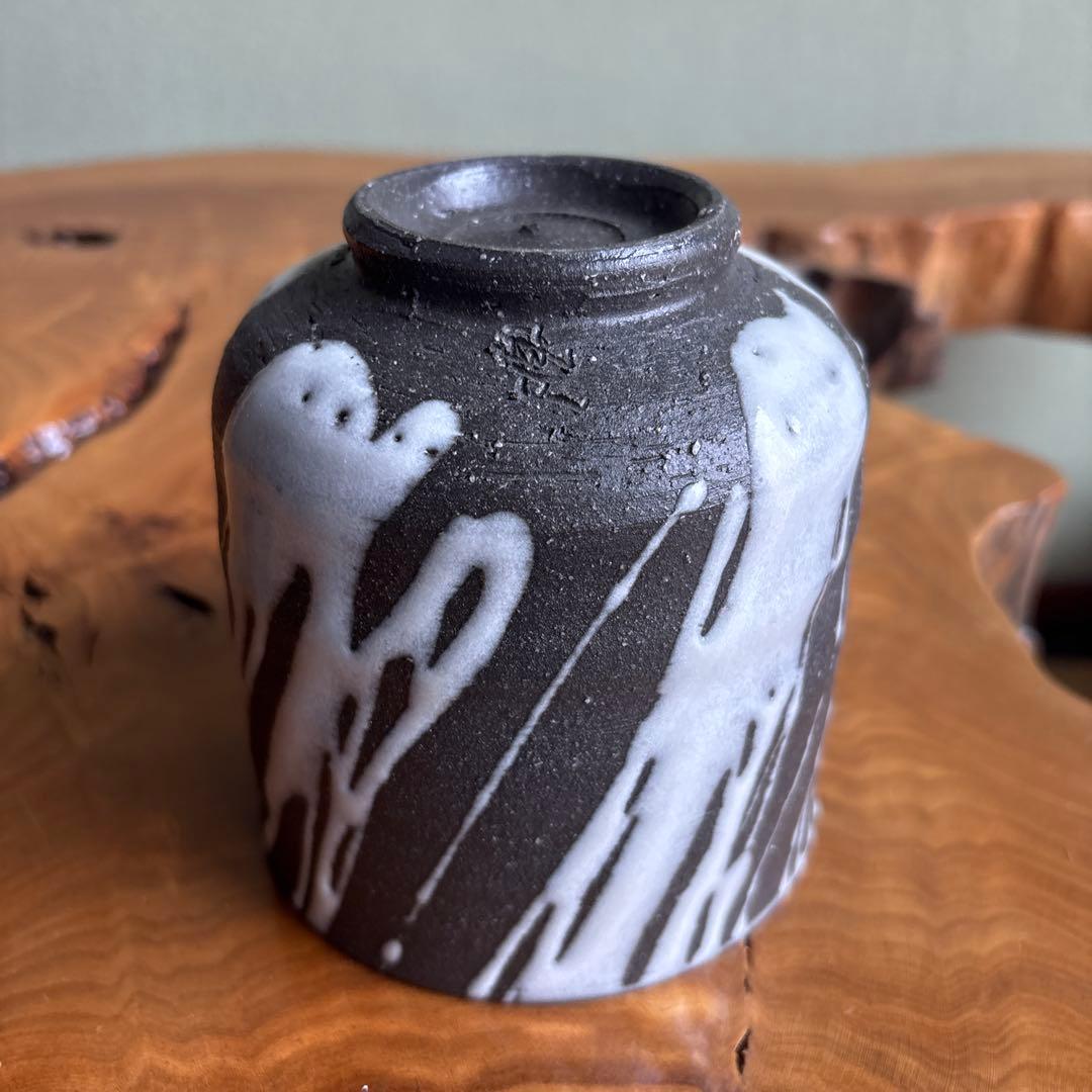 酔月窯 清水潮造 萬古焼 筒茶碗 抹茶碗 茶道具 共箱 15