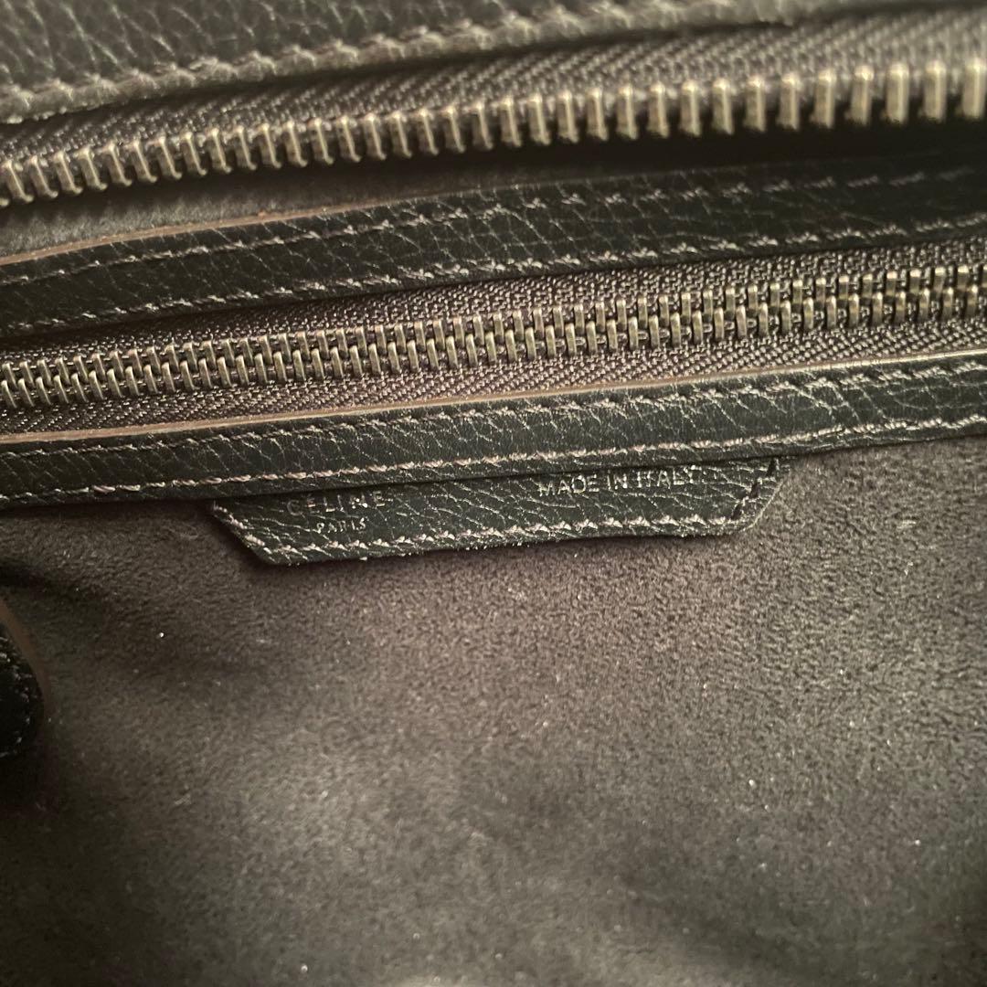 CELINE ラゲージ マイクロショッパー ハンドバッグ レザー 本革 ブラック