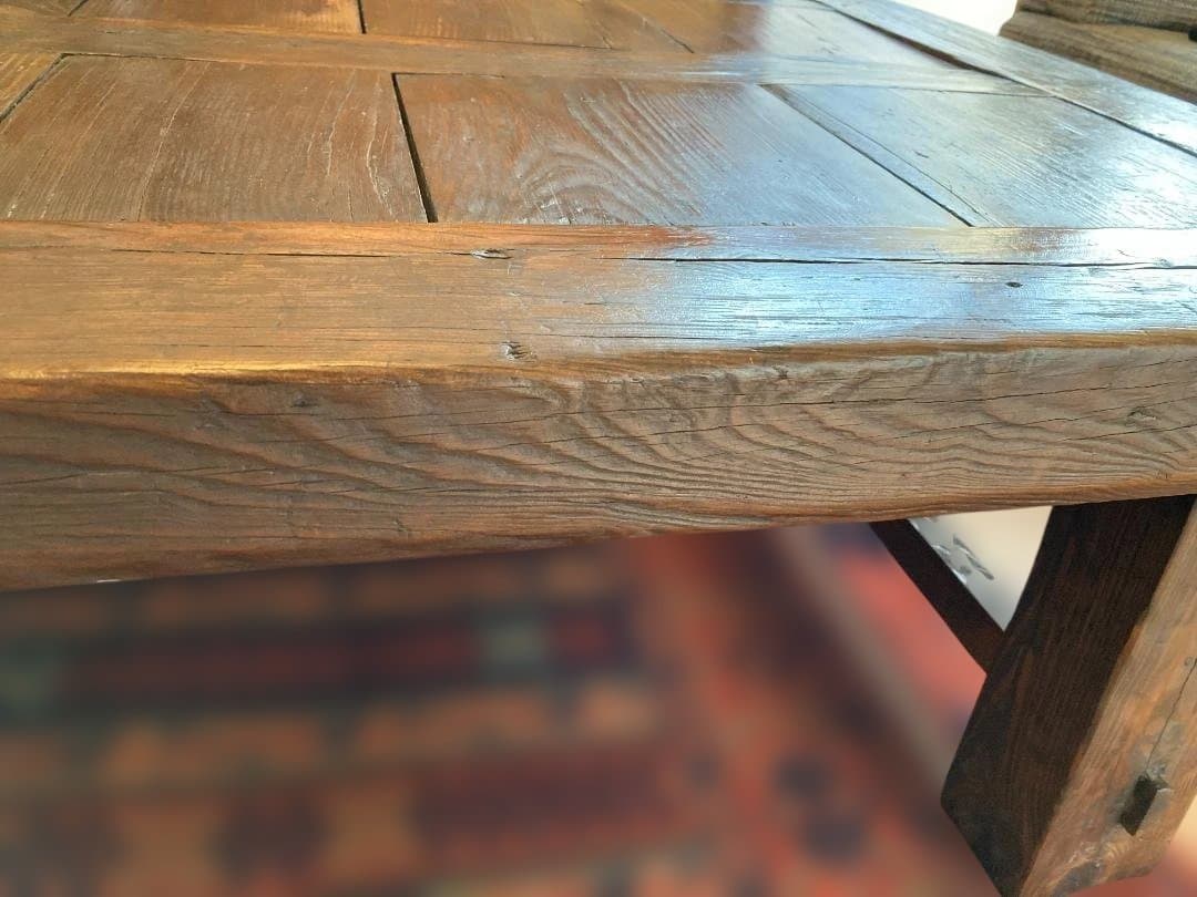 無垢材座卓 ダークブラウン 約160.5cm x 81cm x 38.5cm