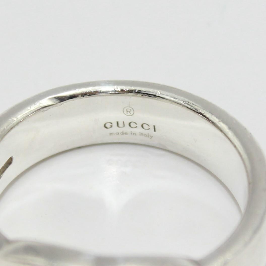 美品 GUCCI グッチ インターロッキング シルバー リング 指輪 13号