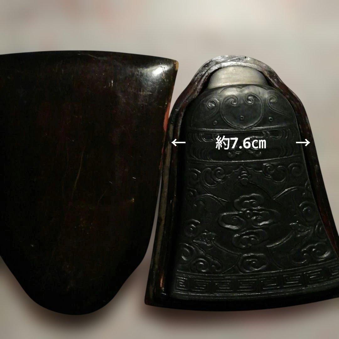 中国美術 釣り鐘古端渓硯 鑑賞 骨董