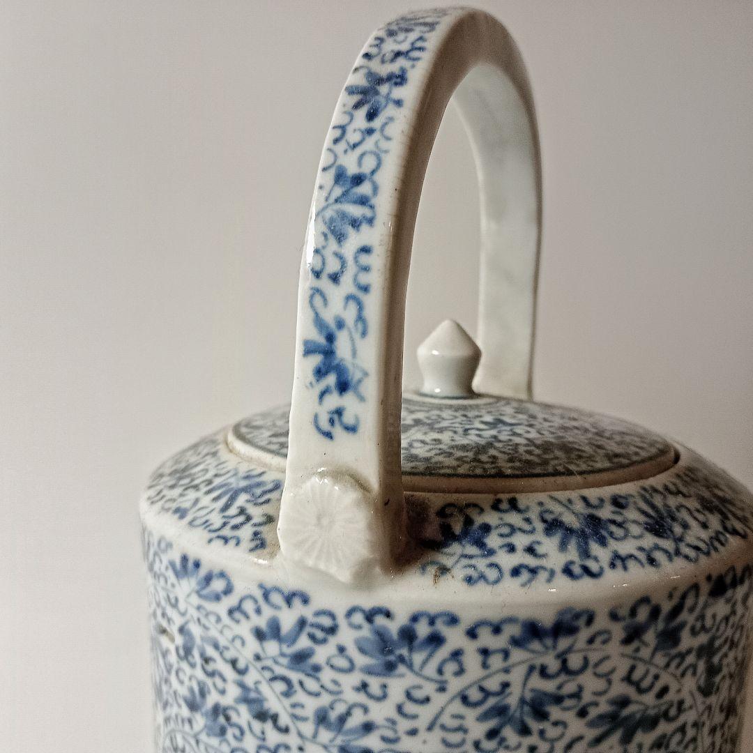 古伊万里 微塵花唐草文銚子 【初期伊万里 古九谷 藍九谷 柿右衛門】