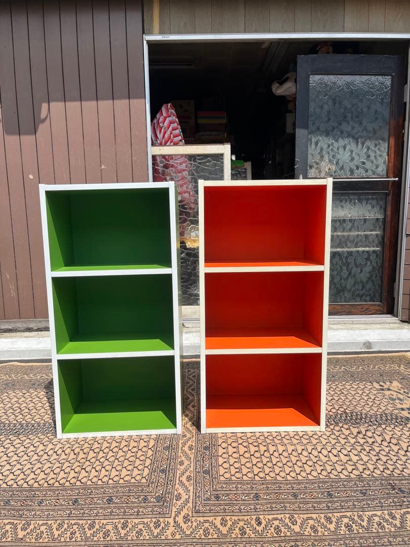 オレンジ グリーン カラーボックス セット 昭和レトロ 当時物