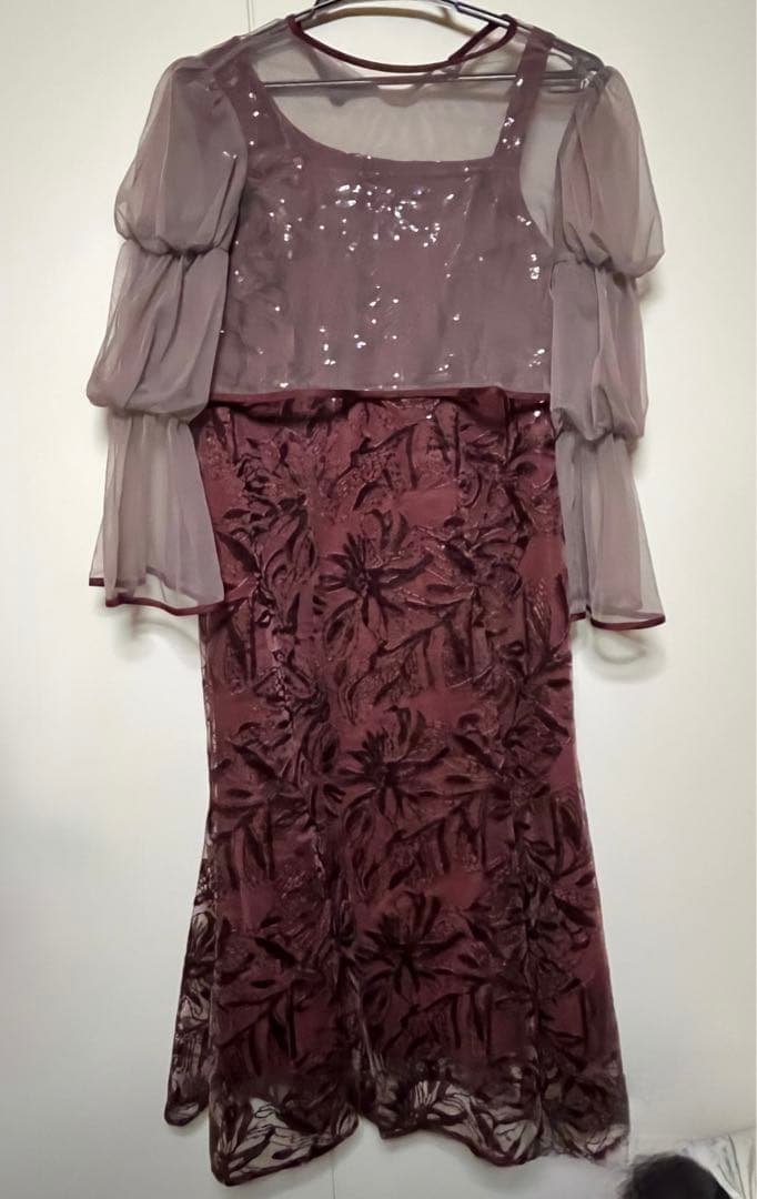 Leja フレアスリーブボレロ花柄刺繍マーメイドドレス