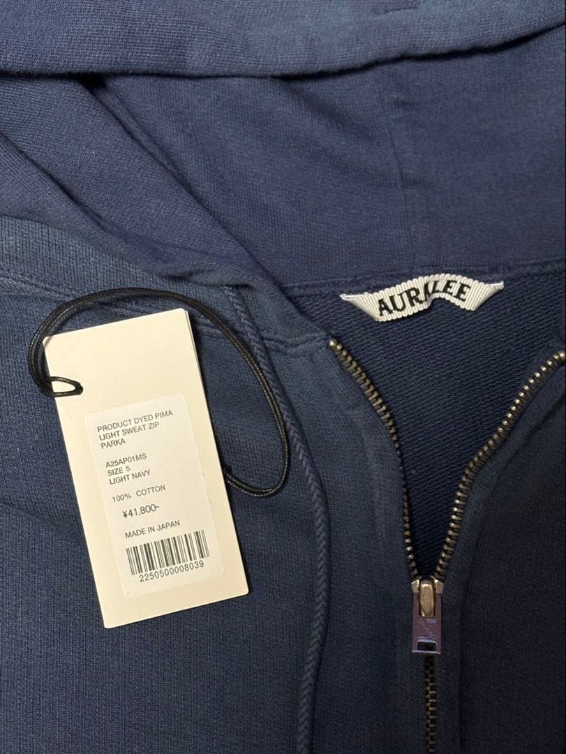 トップス AURALEE PRODUCT DYED SWEAT ZIP PARKA 5