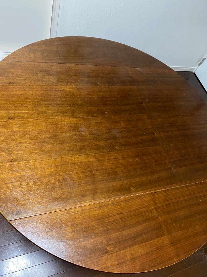 木製円形ダイニングテーブル 高さ調整　東馬　引取り限定