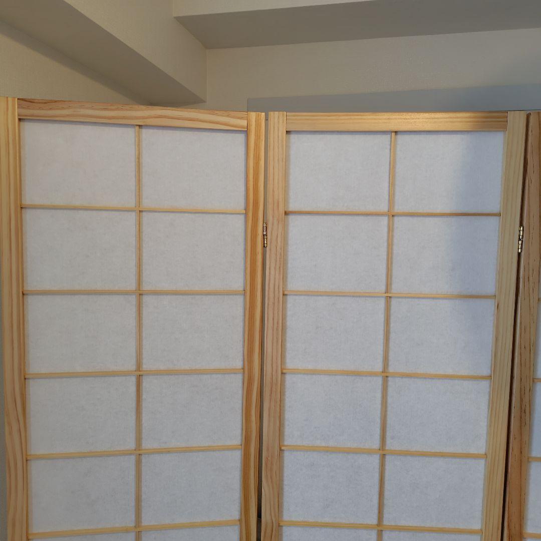 E*.様 木製和風パーテーション 4連 障子 高さ150cm ジャパンディ 和モ