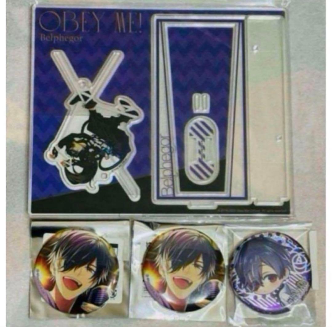 おべいみー ベルフェゴール アクスタ 缶バッジ2個 ホロ缶バッジ 英語版 お