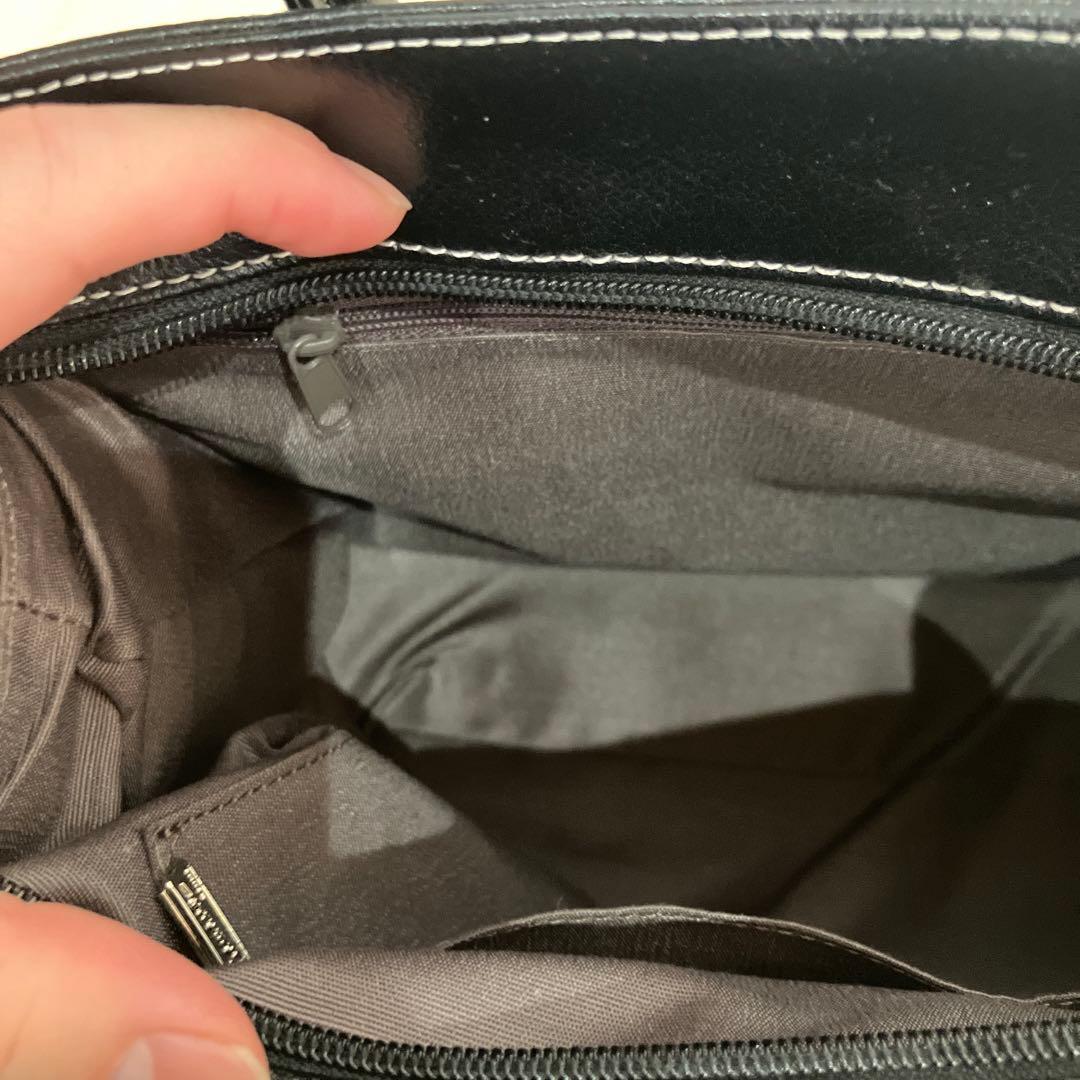 【極美品】濱野鞄/ハンドバッグ/金具/レザー/黒/ハマノ/HAMANO/南京錠