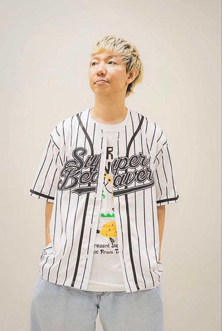 SUPER BEAVER ベースボールシャツ ストライプ Mサイズ
