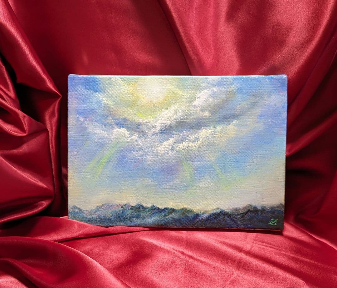 風景画　painterTMK 画家本人出品　空の風景画　唯一無二真筆　油絵