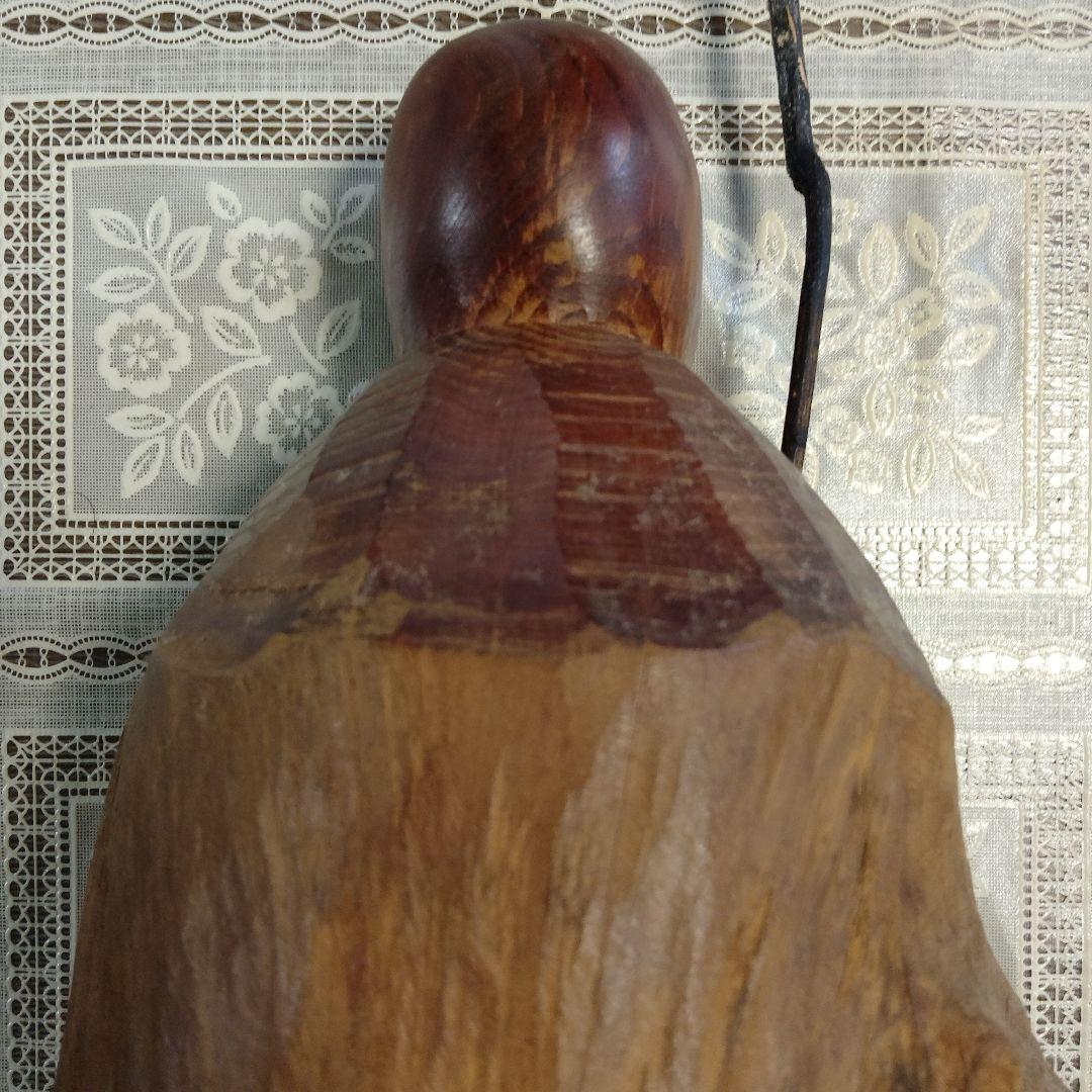 一刀彫『福禄寿寿老人』逸品、高さ42cm(如意棒含)