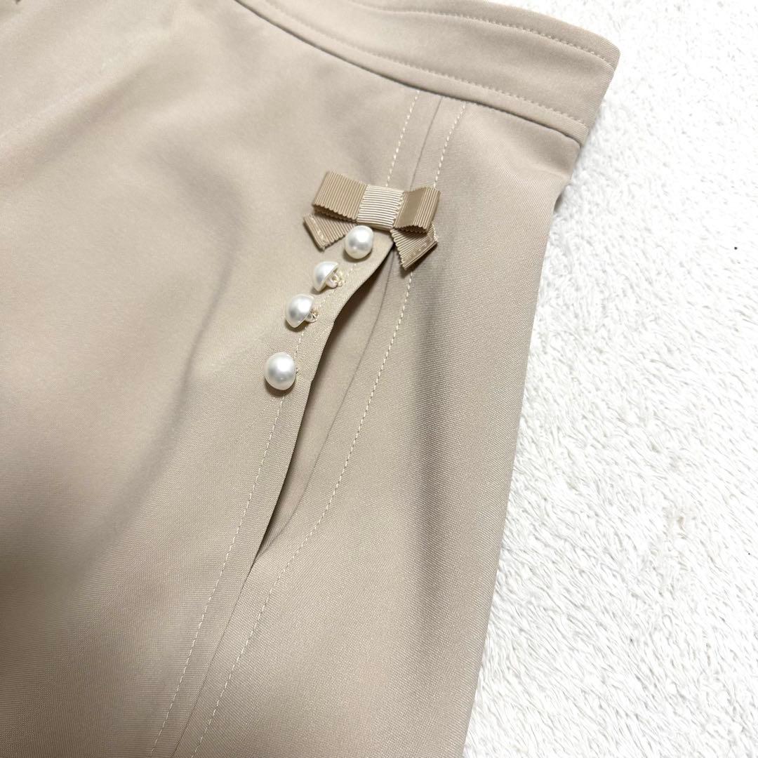 新品未使用 M'S GRACY 23SS パール リボン フレア スカート 40