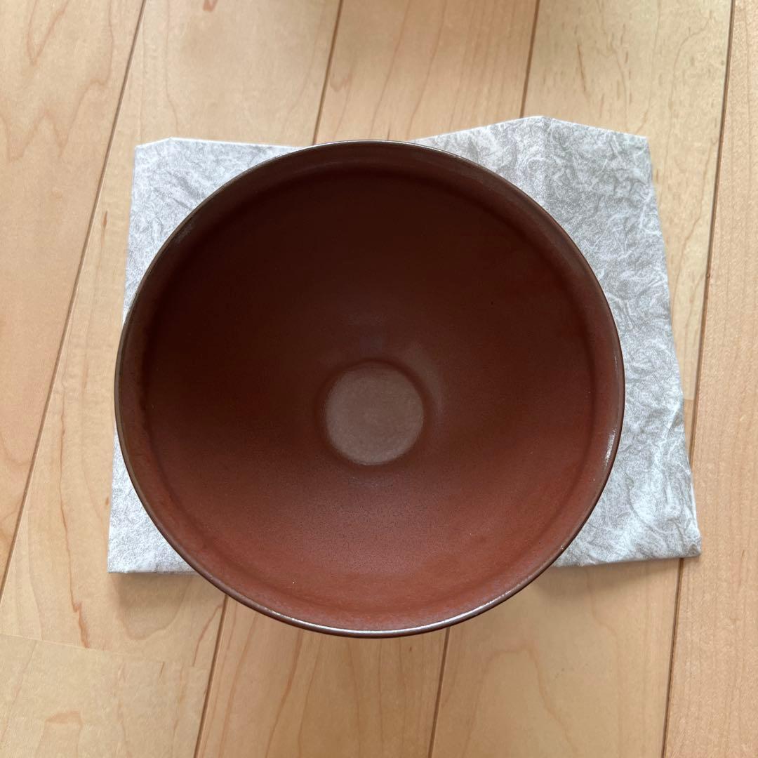 人間国宝 清水卯一作 柿天目 茶碗