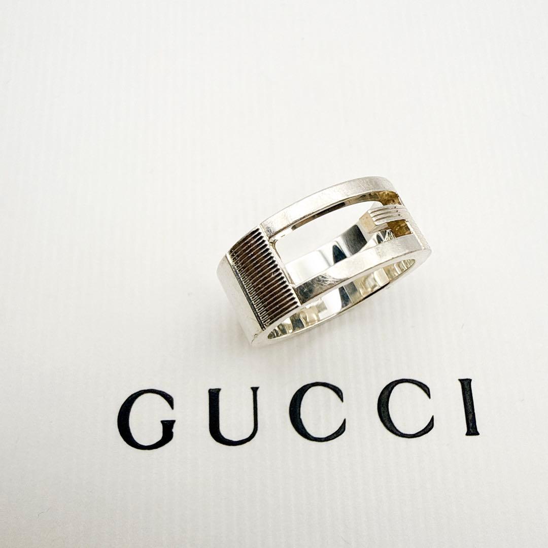 2931-1 人気✨GUCCI リング　Gロゴ 指輪　シルバー925 10号