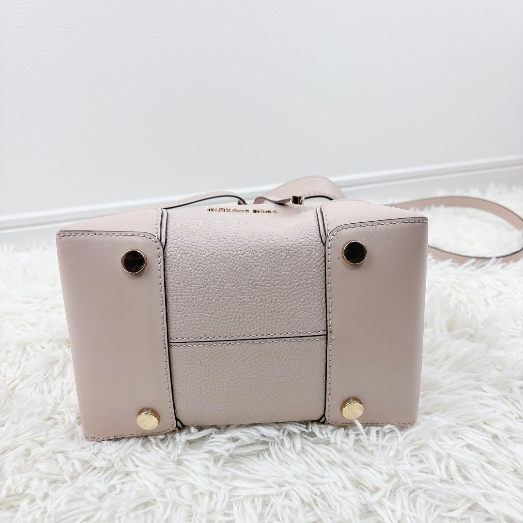 美品✨マイケルコース レザー巾着ショルダーバッグ ピンクベージュ　2way