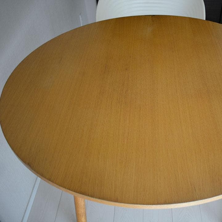 無印良品　廃盤　丸・サークル　天然木オーク材ダイニングテーブル　120cm