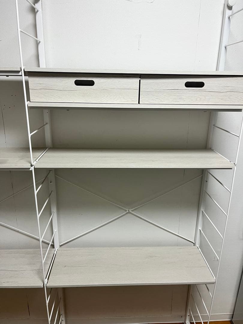 ニトリ　突っ張り壁面収納Nポルダ　ホワイトウォッシュ