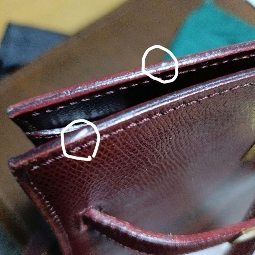 バーガンディ レザー ショルダーバッグゴールド金具