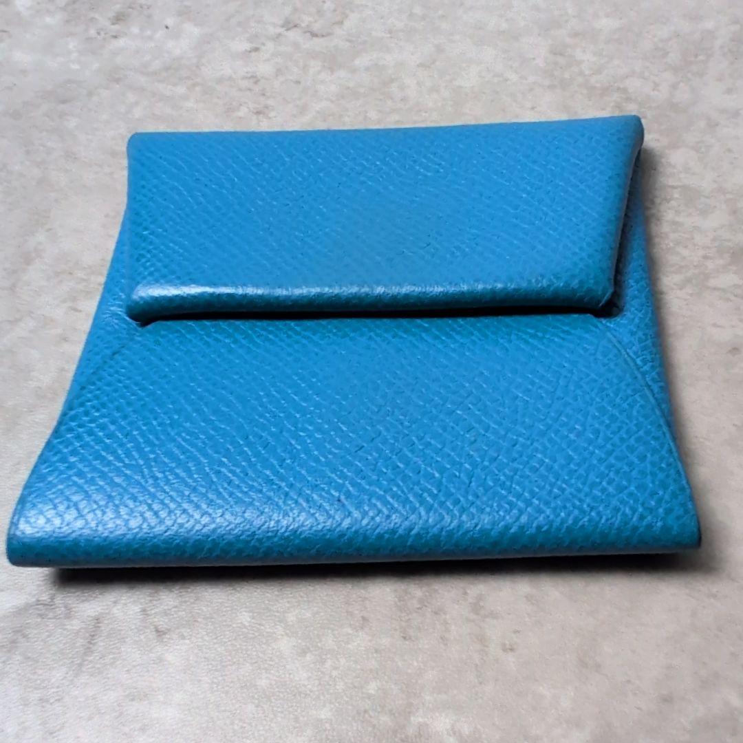 HERMES バスティア ヴォーエプソン ケース 小銭入れ　ブルー