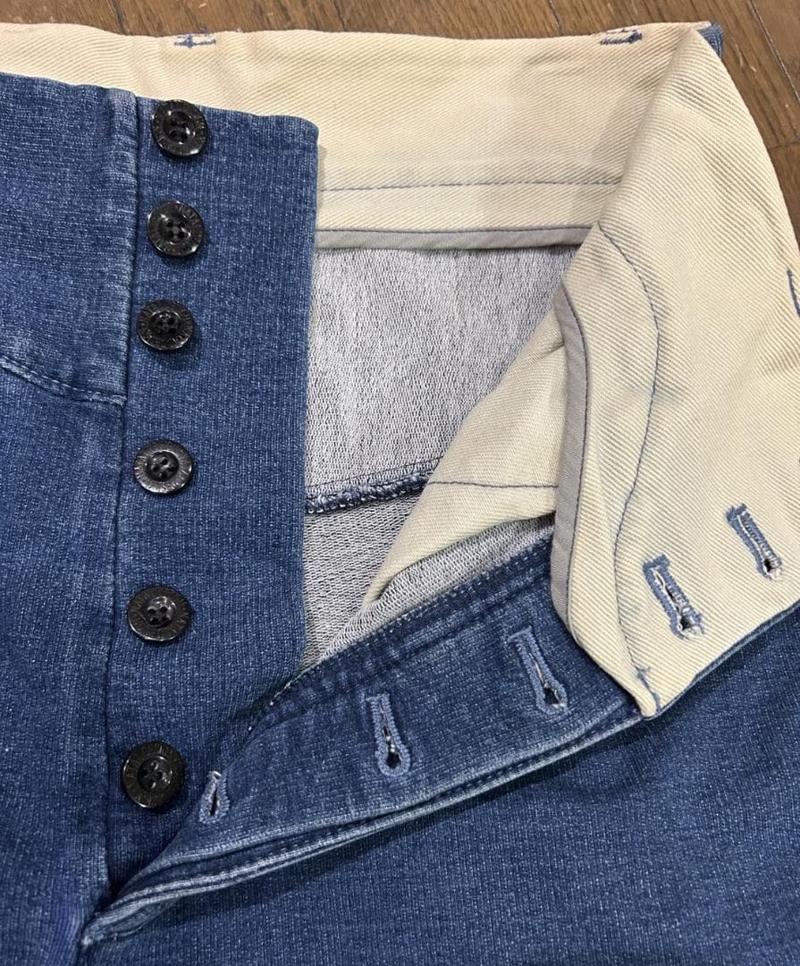 ＊ネイタルデザイン ストレッチ インディゴ サルエルパンツ リラックスパンツ S