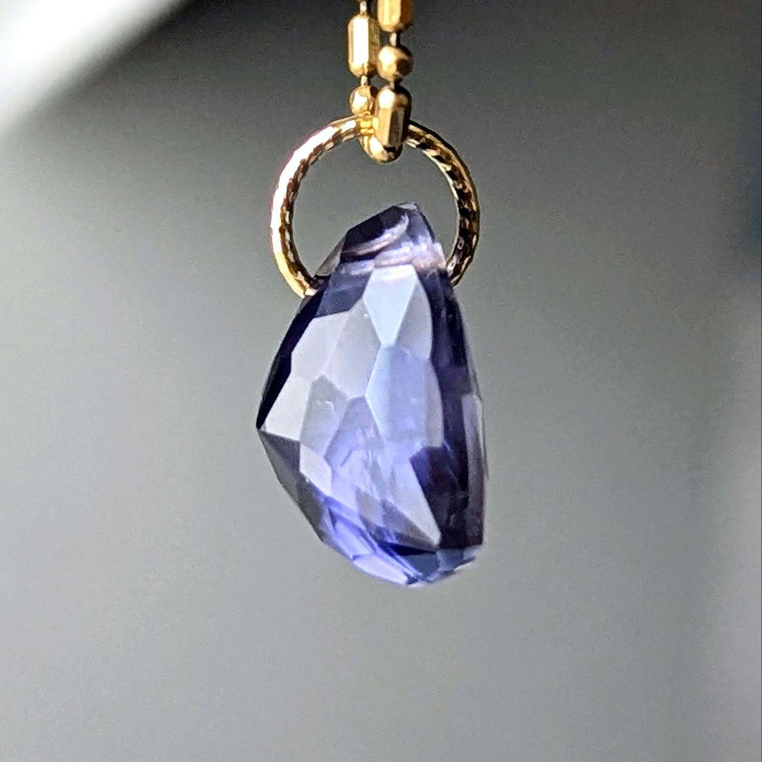 ♢わたたん♢K18 アイオライト4ct ネックレスチャ―ム