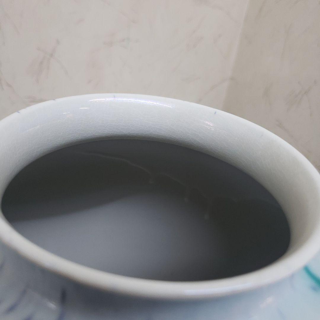 蔵出し特価 作家物九谷焼 花瓶 グラデーション 陶器直径27口径12高