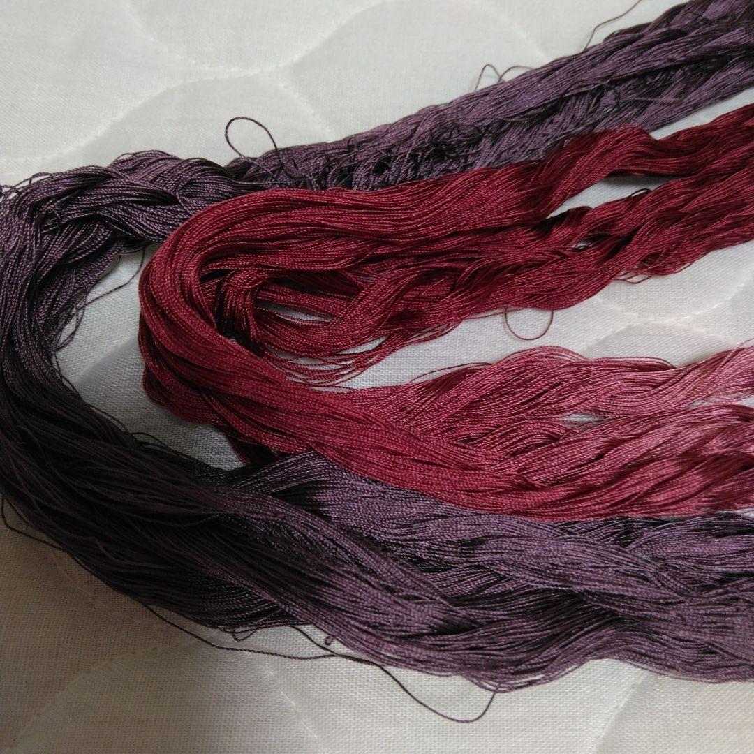 組紐製作用絹　変わり染め糸5個 ひよこ豆