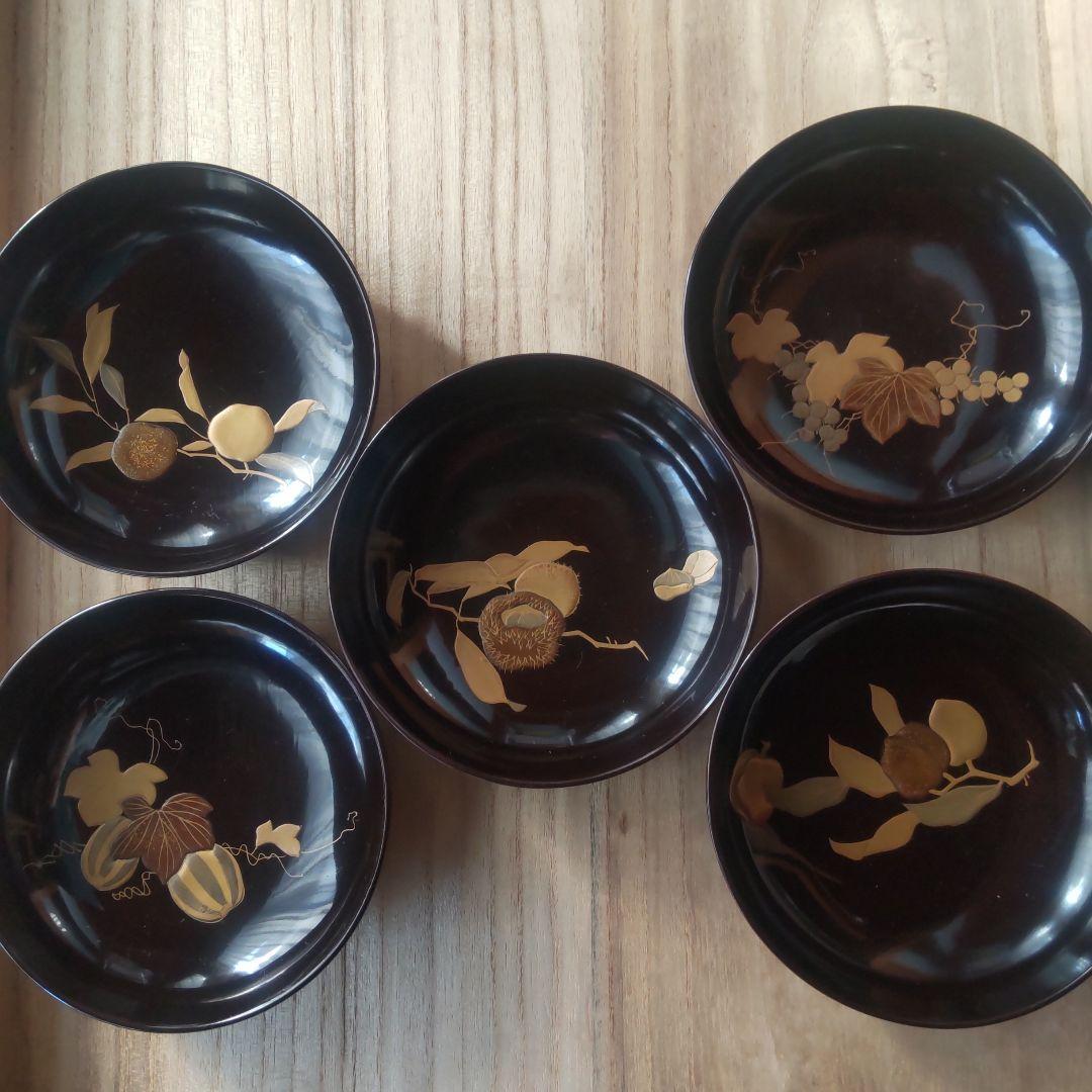 1885 香蘭社 染付鳳凰文 六角深鉢 2客 時代物