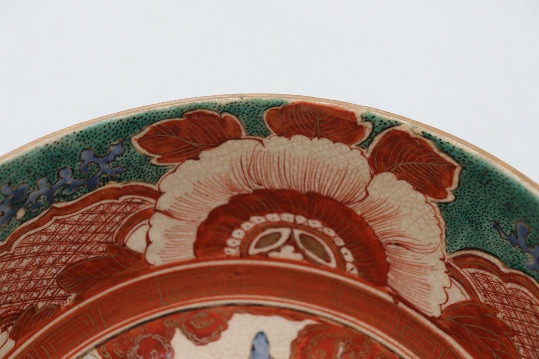 江戸晩期　古九谷　大鉢　アンティーク　木箱入　送料込み251107