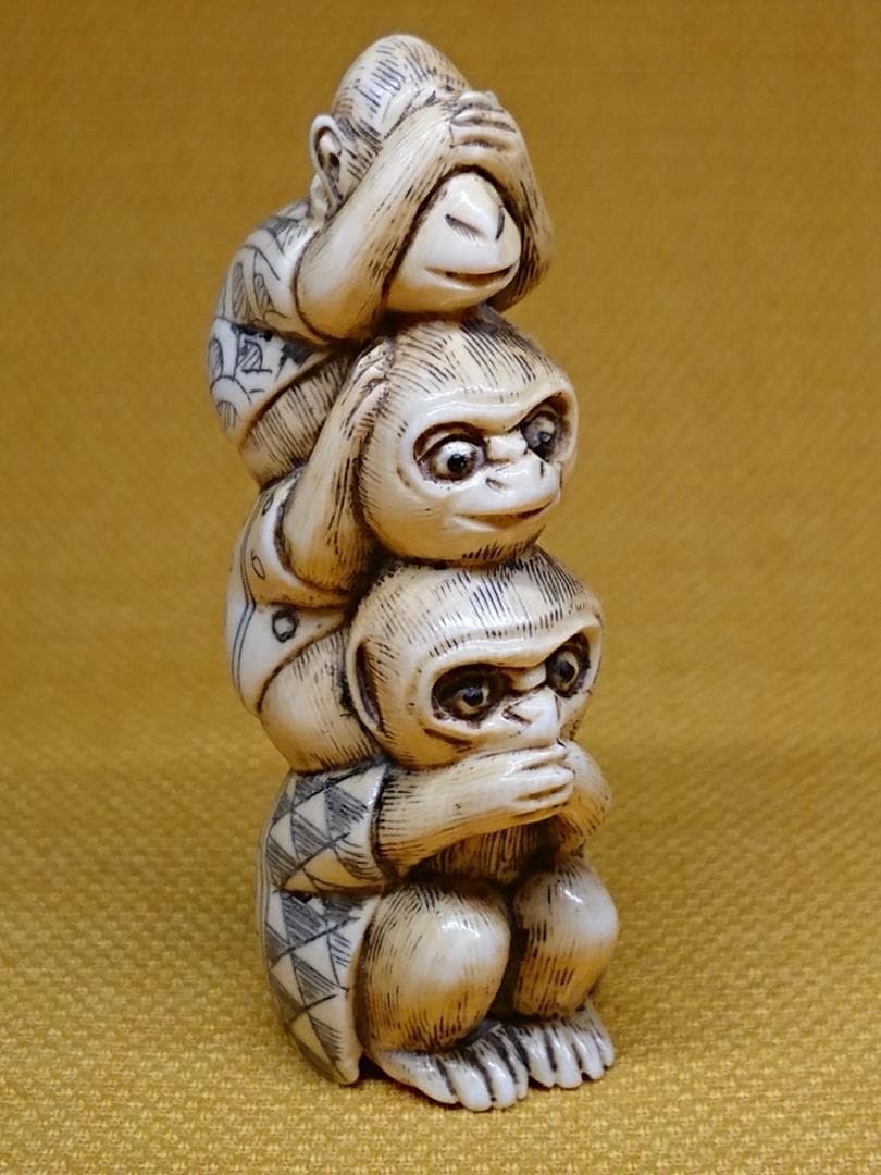 美品】 天然素材 根付 彫刻 置物 インテリア 工芸品 美術品 A1073