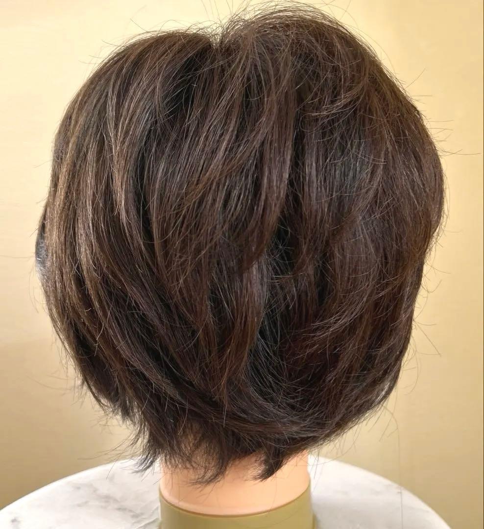 ラパンドアールリュネール　人毛MIX　ブラウン ショート ショートボブ