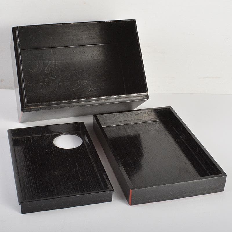 茶道具　黒面朱茶箱　田中香泉作茶碗　振出など　九点　一式　V R6918