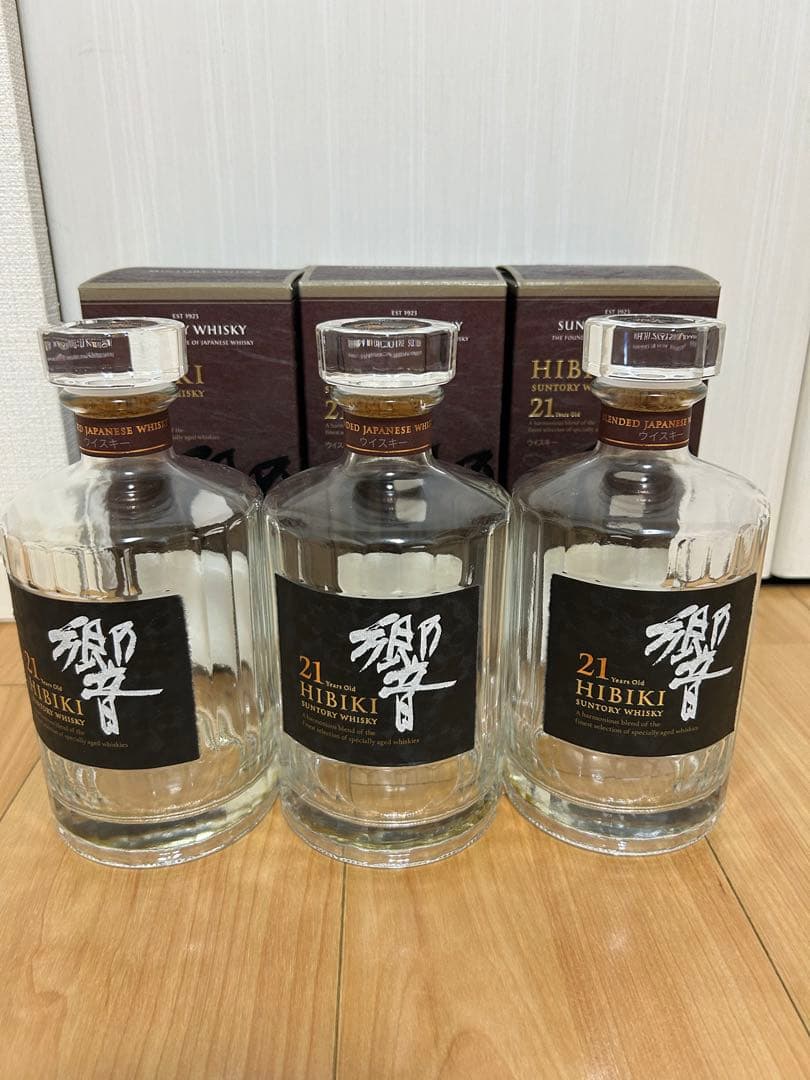 響 100周年 21年 空瓶 3本 響 21年 ウイスキー 3本セット【