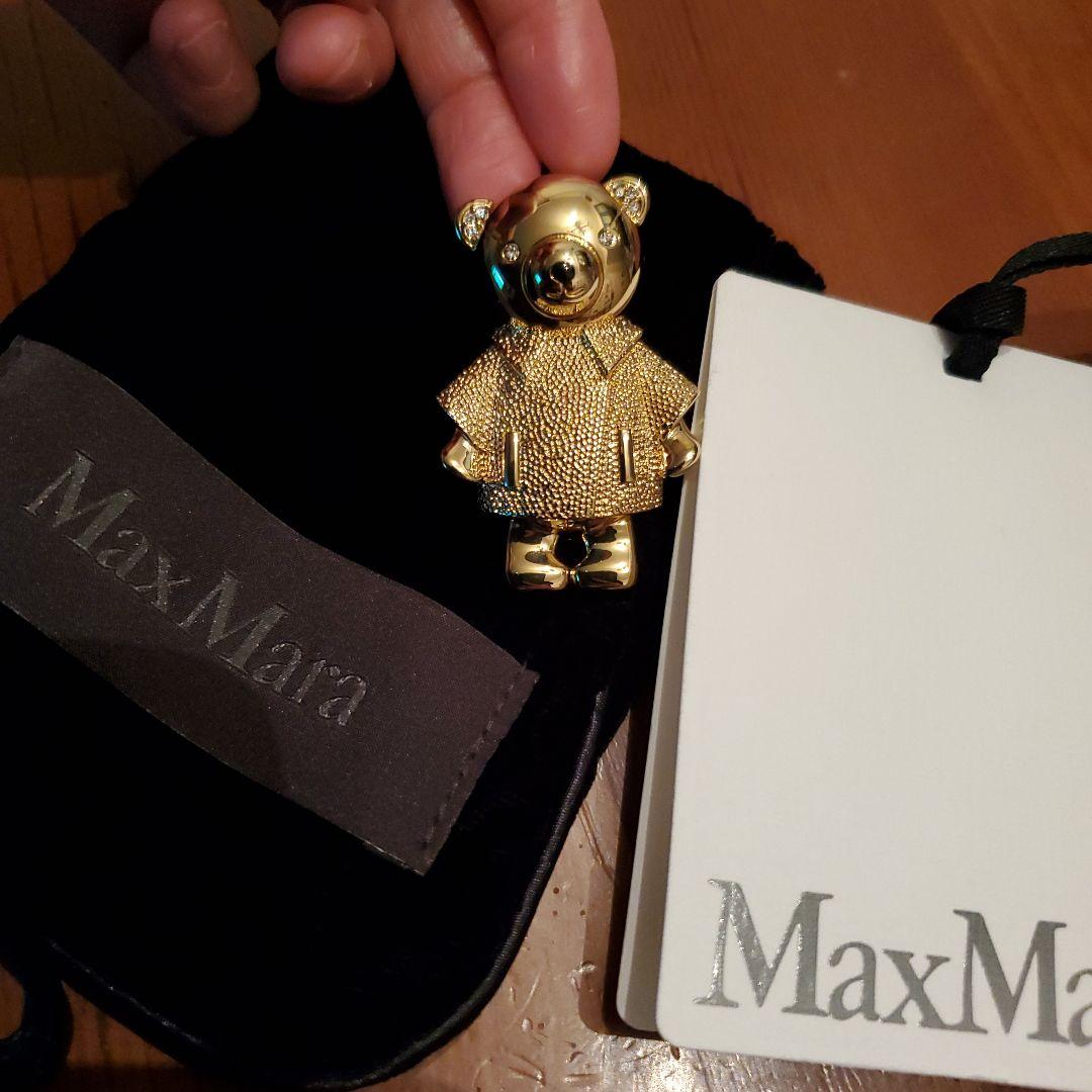 新作24aw Max Mara [シャイニー] メタル テディ ブローチ