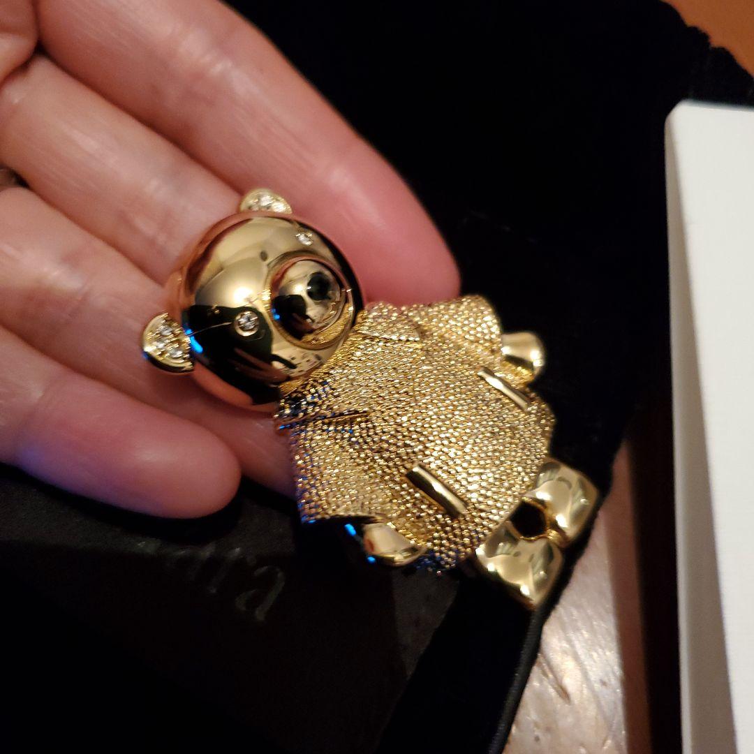 新作24aw Max Mara [シャイニー] メタル テディ ブローチ