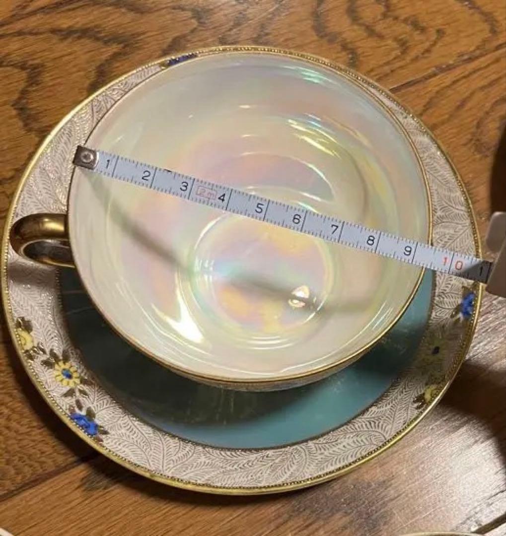 オールドノリタケ M印 ラスター彩 金彩 風景カップ プレート トリオ