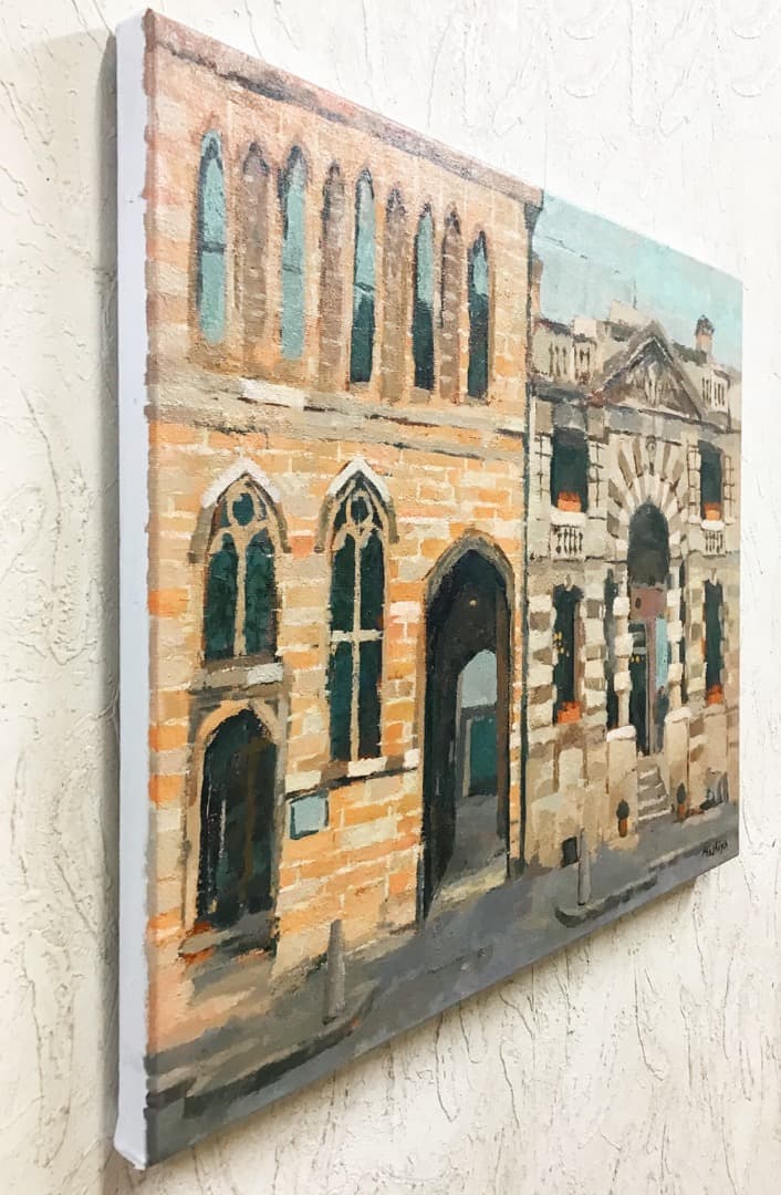 絵画506 油絵/風景/街景/シドニー /ロックス/建物/P10号